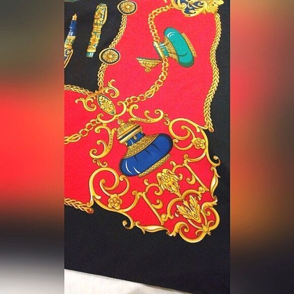 Vintage Black & Red Scarf Fountain Pen Ink Well Foulard Stylo - Picture 13 of 16